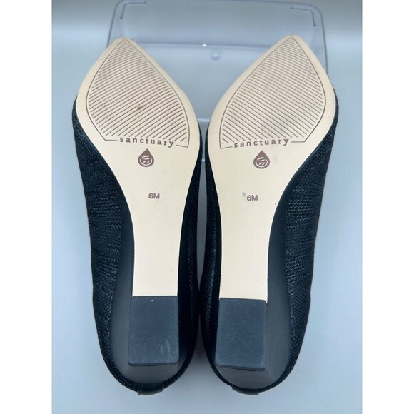 Sanctuary Perky Women's Fabric Pointed Toe Wedge Pump Black 6M New - Picture 6 of 7